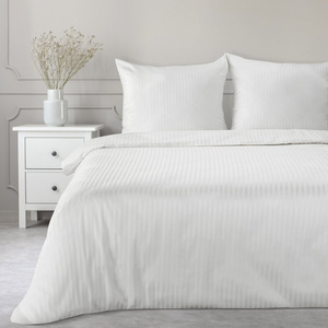 Bedding 140 x 200 2pcs Satin Cotton Vera White