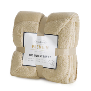 Blanket 70 x 160 Microfiber Reversible Tedy Light Beige