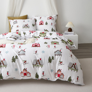 Bedding 220 x 200 3pc Satin Cotton Skiing