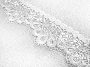 Stain-resistant Tablecloth 150 x 240 with Lace 2100 White