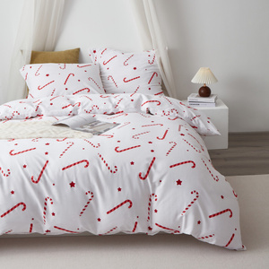 Bedding 140 x 200 2pc Cotton Satin Candycanes