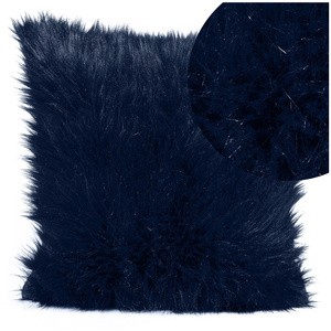 Decorative Fur Pillowcase 819 45 x 45 Navy Blue