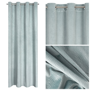 Velvet Lili Curtain 140 x 250 Pinstripe Blue