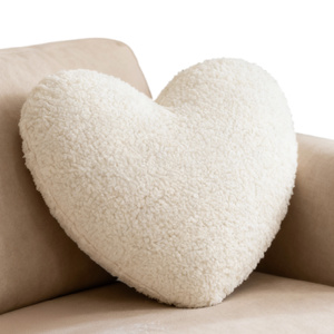 Pillow 44 x 36 Decorative Heart Boucle White