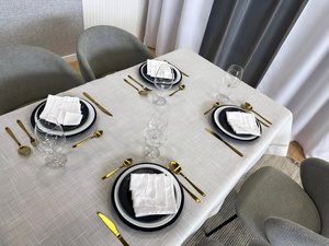 Stain-Resistant Tablecloth 140 x 280 with Lace Nela 549