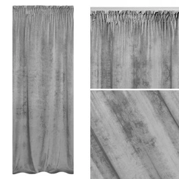 Curtain 140 x 270 Decorative Velvet Soft Ash