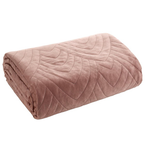 Bedspread 170 x 210 Quilted Velvet Luiz6 Pink