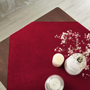 85 x 85 Decorative Velvet Soft Red Tablecloth