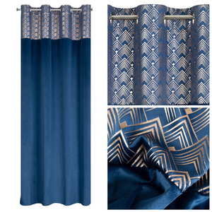 Curtain 140 x 250 Decorative Velvet Elen Game+Grey