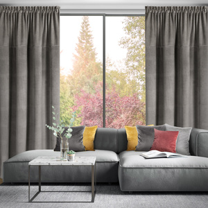 Curtain 140 x 300 Decorative Velvet Milo Gray