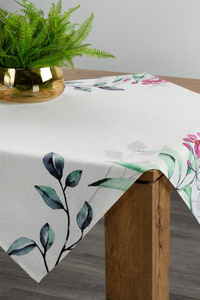 Tablecloth 85 x 85 Decorative Natu7 White+Pink