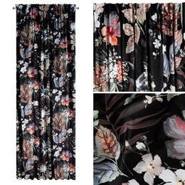 Curtain 140 x 270 Decorative Tape Alani Black+Gray