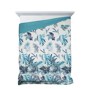 Bedspread 170 x 210 Quilted Pilar White+Turquoise