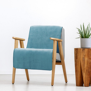 70 x 160 Decorative Velour Bedspread Sofia Blue