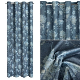 Curtain 140 x 250 Design91 Velvet Andy C.Blue