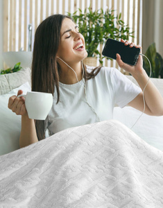 Blanket 150 x 200 Design Microfiber Braid White