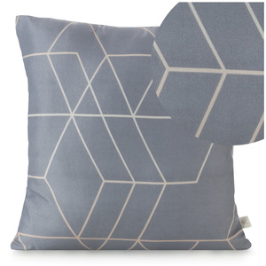 Decorative pillowcase 40 x 40 Geo 02 Steel+Beige