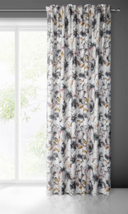 Curtain 140 x 270 Decorative Nika Tape White + Steel