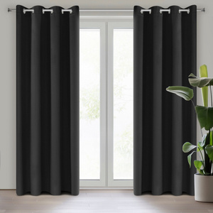 Blackout Logan Black 140 x 270 Decorative Curtain