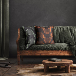 Velvet Pola pillowcase 40 x 40 Black + Green