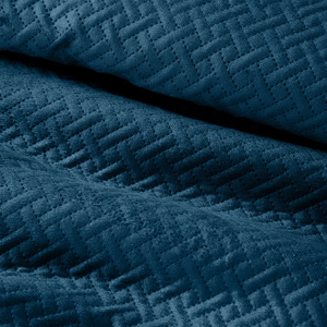 170 x 210 Quilted Velvet Bedspread Luiz5 Navy Blue