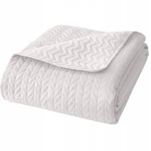 200 x 220 Quilted Velvet Moxie White Bedspread