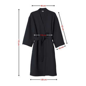Gofer Unisex Cotton Bathrobe Vizzy S 04 Black