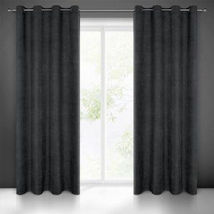 Curtain 140 x 250 Decorative Velvet Milo Black