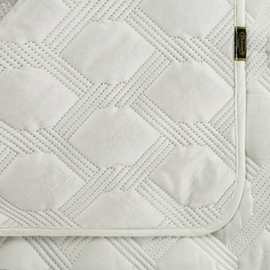 Quilted Velvet Bedspread Sofia5 Cream 170 x 210