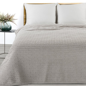 Blanket 170 x 210 Microfiber Embossed Lisa Silver