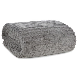 Blanket 170 x 210 Microfiber Embossed Lisa Steel