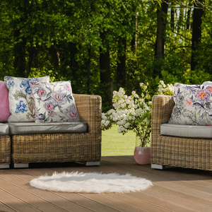 Decorative Linen 17 Cream+Black pillowcase 45 x 45