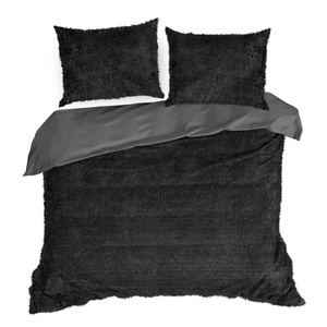 Bedding 160 x 200 3 pcs Fur Polar Tiffany Black
