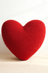 Pillow 44 x 36 Decorative Heart Boucle Red