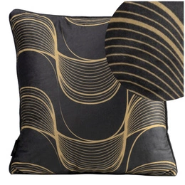 Velvet Pola pillowcase 40 x 40 Black + Beige