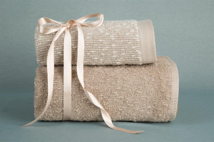 Towel Set 50x90 70x140 2pcs Tamina Beige+Brown