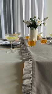 Table Runner 40 x 180 Decorative with Ruffles Ligia 07