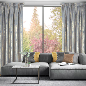 Curtain 140 x 270 Velvet Tape Renia Silver+Gray
