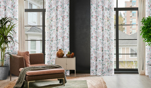 Curtain 140 x 250 Decorative Emi White+Pink