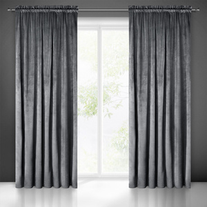 Curtain 140 x 270 Decorative Velvet Melanie Graphite