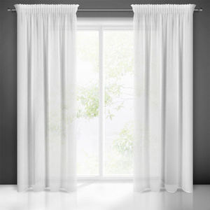 Decorative Curtain Sandra 140 x 270 Tape White