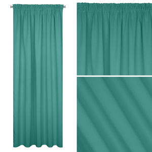 Blackout Logan Tape Curtain 140 x 270 Turquoise