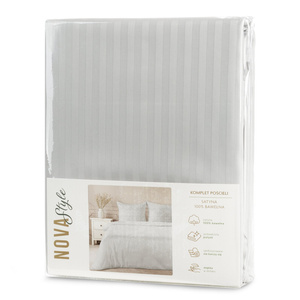 Bedding 220 x 200 3pcs Satin Cotton Vera Silver