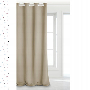 Curtain 140 x 250 Blackout Hold Beige Drawstrings