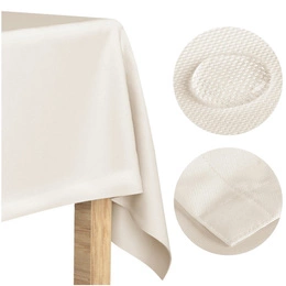 Tablecloth 140x450 Stainproof Classic Elegant Cream