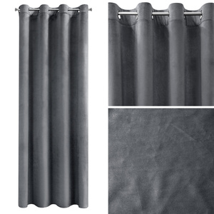 Curtain 140 x 250 Decorative Velvet Rosa Graphite