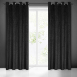 Velvet Lili Curtain 140 x 250 Pinstripe Black