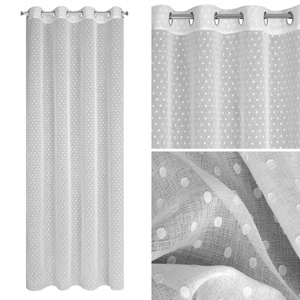 Curtain 140 x 250 Decorative Hania White