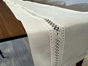 Stain-resistant Table Runner 35 x 110 with Lace Nela 549