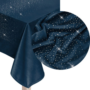 Tablecloth 140 x 180 Decorative Velvet Shiny Navy Blue